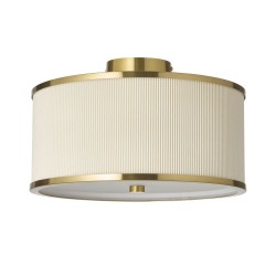 82973-001 Brushed Aged Brass Semi Flush with Ivory Shade