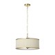82974-001 Brushed Aged Brass 3 Light Pendant with Ivory Shade