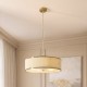82975-001 Brushed Aged Brass 5 Light Pendant with Ivory Shade