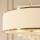 82975-001 Brushed Aged Brass 5 Light Pendant with Ivory Shade