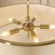82975-001 Brushed Aged Brass 5 Light Pendant with Ivory Shade