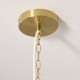 82975-001 Brushed Aged Brass 5 Light Pendant with Ivory Shade