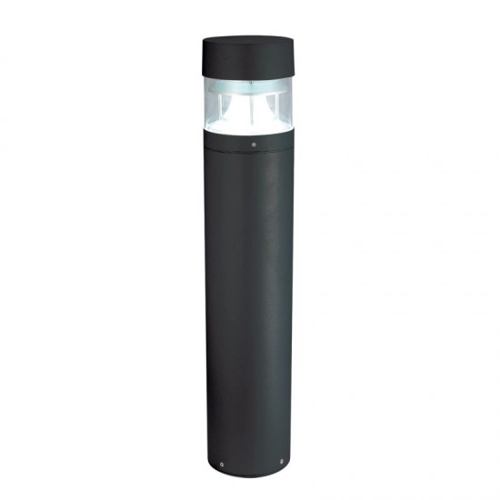 21743-001 Textured Black Bollard with Clear Diffuser