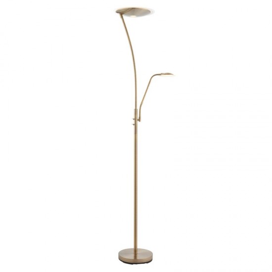 21352-001 Antique Brass Mother & Child LED Floor Lamp