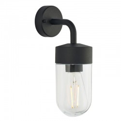 21414-001 Matt Black Wall Lamp with Clear Glass 21414-001 Matt Black Wall Lamp with Clear Glass