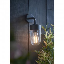 21414-001 Matt Black Wall Lamp with Clear Glass 21414-001 Matt Black Wall Lamp with Clear Glass