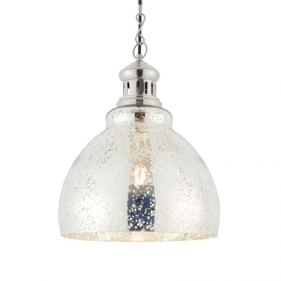 22569-001 Nickel Pendant with Antique Mottled Mercury Glass Effect