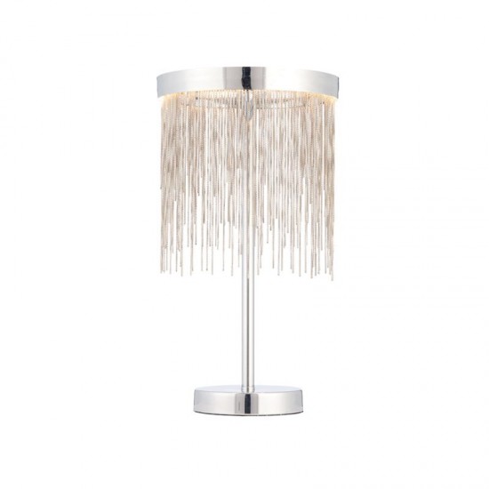 22791-001 Chrome LED Table Lamp with Delicate Chains