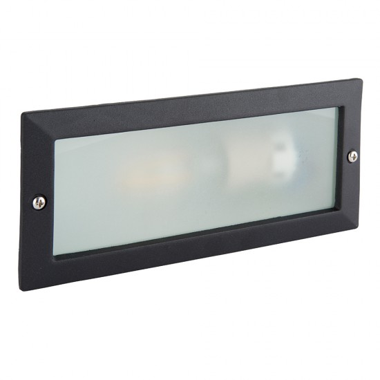 22410-001 Textured Black & Frosted Glass Brick Light