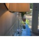 62091-001 Clear Oval Glass Table Lamp with White Linen Shade