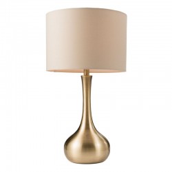 31753-001 Brushed Brass Table Lamp with Taupe Shade 31753-001 Brushed Brass Table Lamp with Taupe Shade