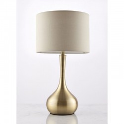 31753-001 Brushed Brass Table Lamp with Taupe Shade