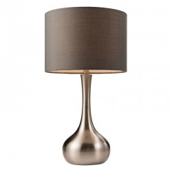 31754-001 Satin Nickel Table Lamp with Grey Shade 31754-001 Satin Nickel Table Lamp with Grey Shade
