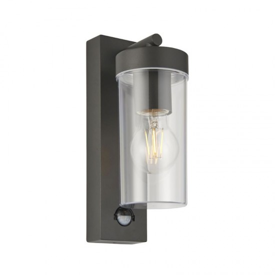 31846-001 Anthracite Grey & Clear Polycarbonate PIR Wall Lamp