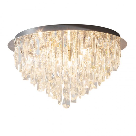 50767-001 Chrome 5 Light Ceiling Lamp with Crystal