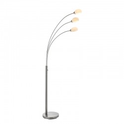 50926-001 Satin Nickel 3 Light LED Floor Lamp with White Glasses