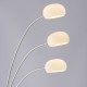 50926-001 Satin Nickel 3 Light LED Floor Lamp with White Glasses
