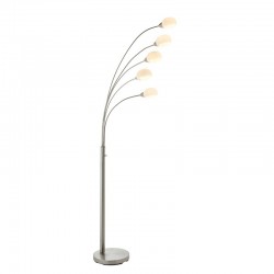 50927-001 Satin Nickel 5 Light LED Floor Lamp with White Glasses 