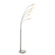 50927-001 Satin Nickel 5 Light LED Floor Lamp with White Glasses
