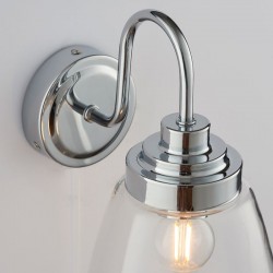 50970-001 Bathroom Chrome Wall Lamp with Clear Glass  50970-001 Bathroom Chrome Wall Lamp with Clear Glass