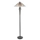 51261-001 Tiffany Glass & Black Floor Lamp