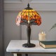 51322-001 Tiffany Glass & Dark Bronze Mini Table Lamp