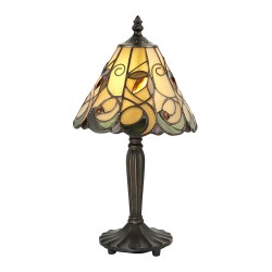 51323-001 Tiffany Glass & Dark Bronze Mini Table Lamp 51323-001 Tiffany Glass & Dark Bronze Mini Table Lamp