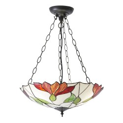 51326-001 Tiffany Glass & Dark Bronze 3 Light Pendant