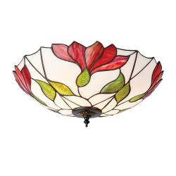 51332-001 Tiffany Glass & Dark Bronze Flush 51332-001 Tiffany Glass & Dark Bronze Flush