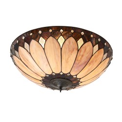 51333-001 Tiffany Glass & Dark Bronze Flush 51333-001 Tiffany Glass & Dark Bronze Flush