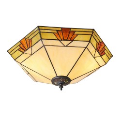 51337-001 Tiffany Glass & Dark Bronze Flush 51337-001 Tiffany Glass & Dark Bronze Flush