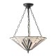 51360-001 Tiffany Glass & Dark Bronze 3 Light Pendant