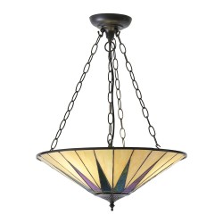 51377-001 Tiffany Glass & Dark Bronze 3 Light Pendant 51377-001 Tiffany Glass & Dark Bronze 3 Light Pendant