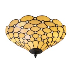 51462-001 Tiffany Glass & Dark Bronze Flush 51462-001 Tiffany Glass & Dark Bronze Flush