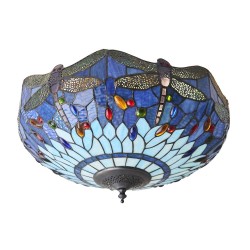 51479-001 Tiffany Glass & Dark Bronze Flush 51479-001 Tiffany Glass & Dark Bronze Flush