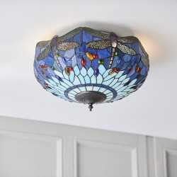 51479-001 Tiffany Glass & Dark Bronze Flush 51479-001 Tiffany Glass & Dark Bronze Flush