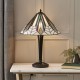 51568-001 Tiffany Glass & Black Table Lamp