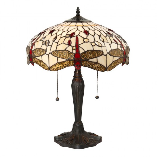 51581-001 Tiffany Glass & Dark Bronze Table Lamp