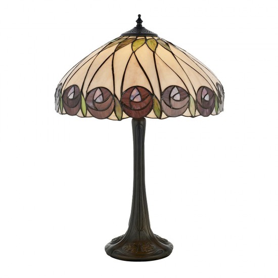 51589-001 Tiffany Glass & Dark Bronze Table Lamp