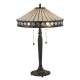 51619-001 Tiffany Glass & Dark Bronze 2 Light Table Lamp