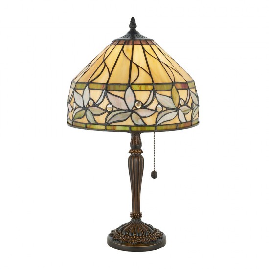 51730-001 Tiffany Glass & Dark Bronze Table Lamp