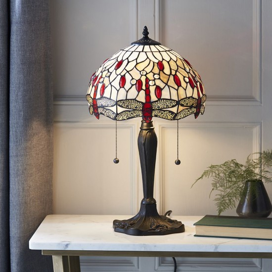 51737-001 Tiffany Glass & Dark Bronze Table Lamp