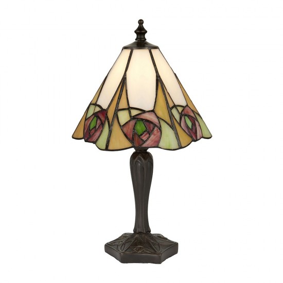 51744-001 Tiffany Glass & Dark Bronze Small Table Lamp