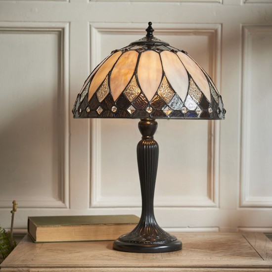 51759-001 Tiffany Glass & Dark Bronze Table Lamp