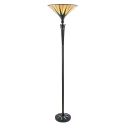 51884-001 Tiffany Glass & Black Floor Lamp 51884-001 Tiffany Glass & Black Floor Lamp