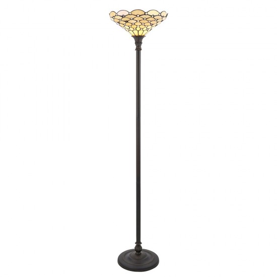 51885-001 Tiffany Glass & Dark Bronze Floor Lamp