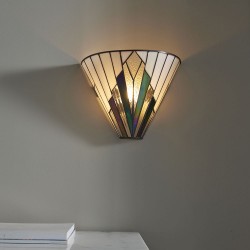 51893-001 Tiffany Glass & Matt Black Wall Lamp 51893-001 Tiffany Glass & Matt Black Wall Lamp