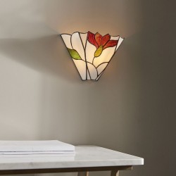 51895-001 Tiffany Glass & Black Wall Lamp 51895-001 Tiffany Glass & Black Wall Lamp