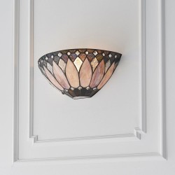 51896-001 Tiffany Glass & Matt Black Wall Lamp 51896-001 Tiffany Glass & Matt Black Wall Lamp