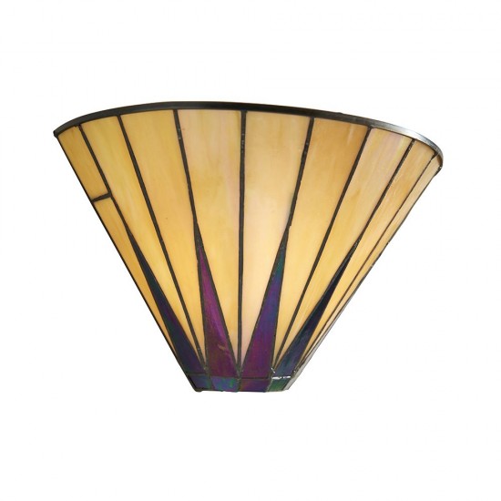 51899-001 Tiffany Glass & Black Wall Lamp